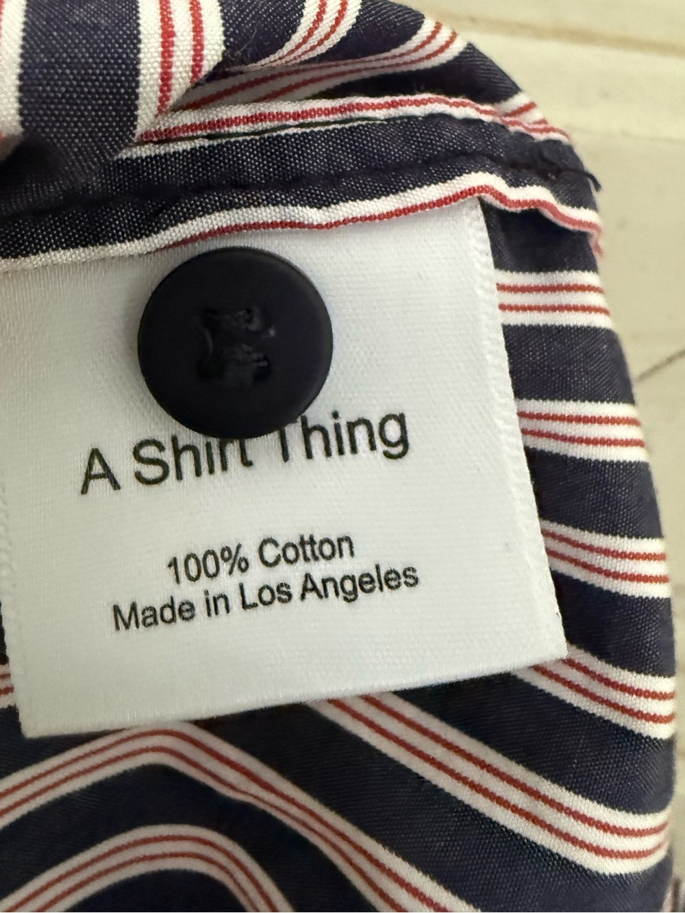 Striped Cotton Preppy Button Shirt - Picture 5 of 6